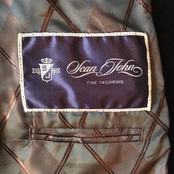 Velvet  black cotton Sean Jean notch collar lined blazer EUC - Picture 2 of 7